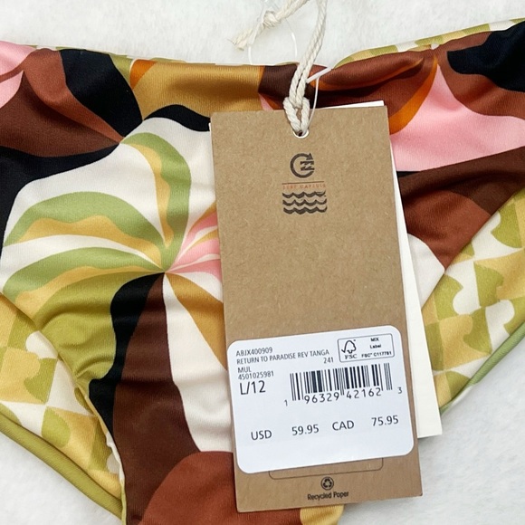 NWT Billabong Return to Paradise Rev Tanga Cheeky Bikini Bottoms - Picture 7 of 7